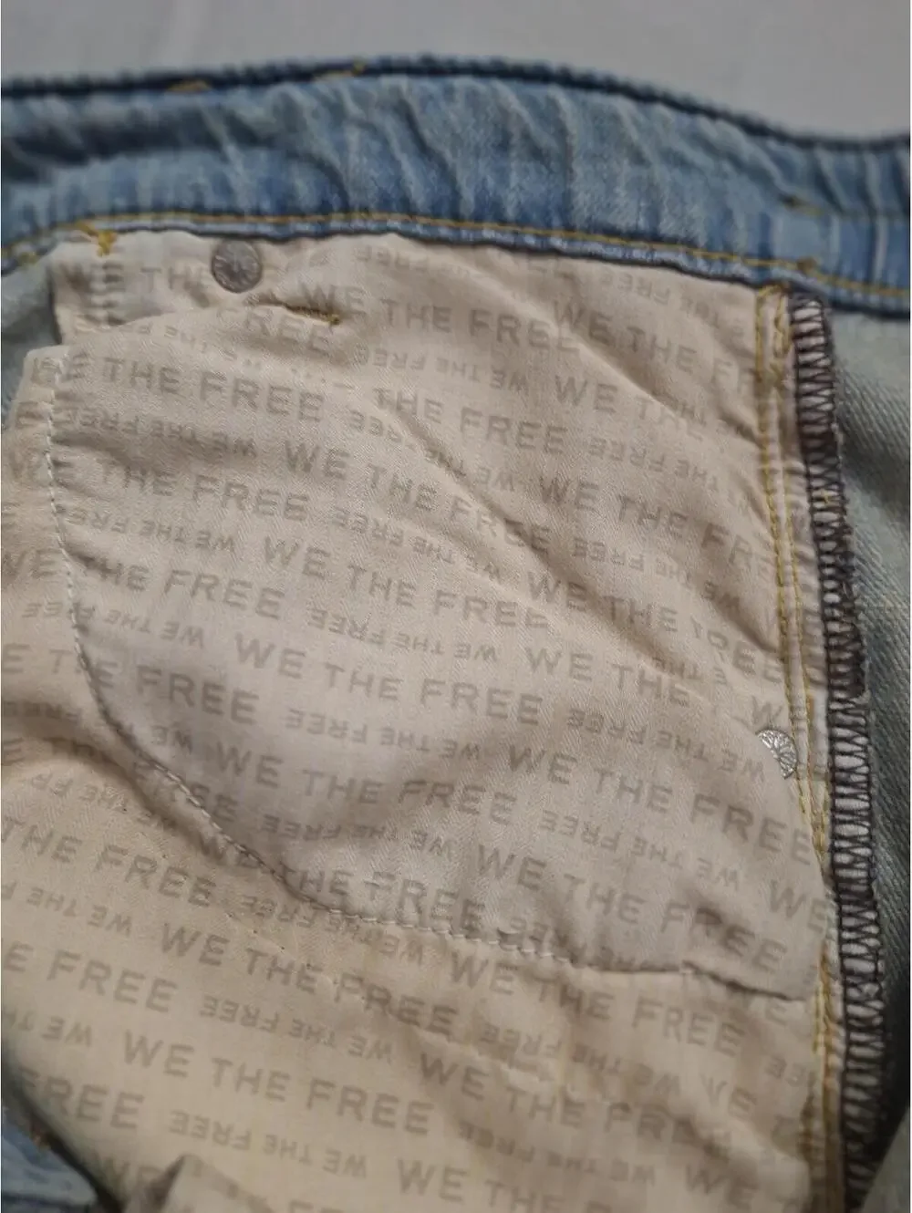 We The Free Curvy Back To Basics Light Blue Long Denim Shorts